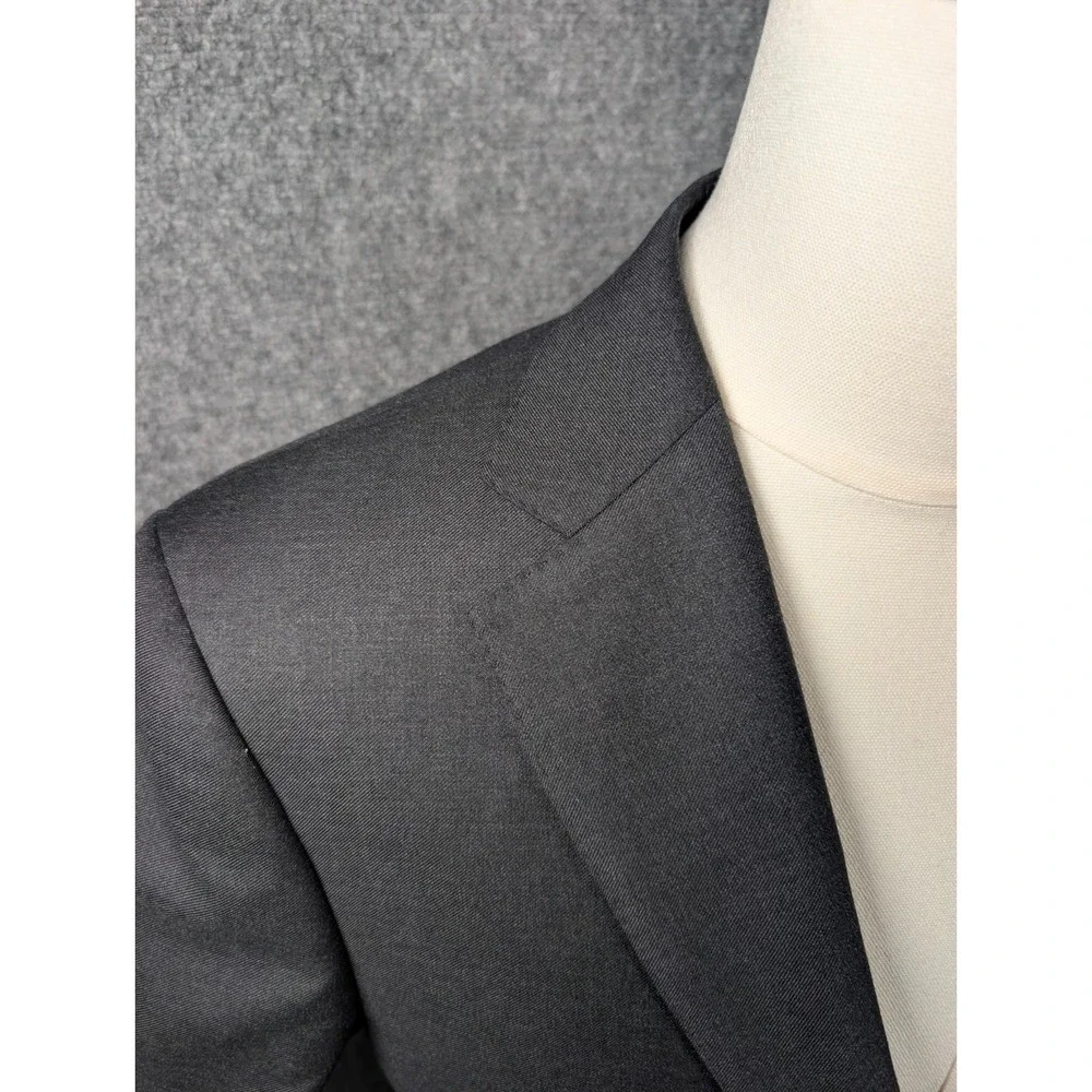 Suitsupply Napoli Suit Mens 40L EU 98 Dark Gray Wool Brescia Pants 2 Piece